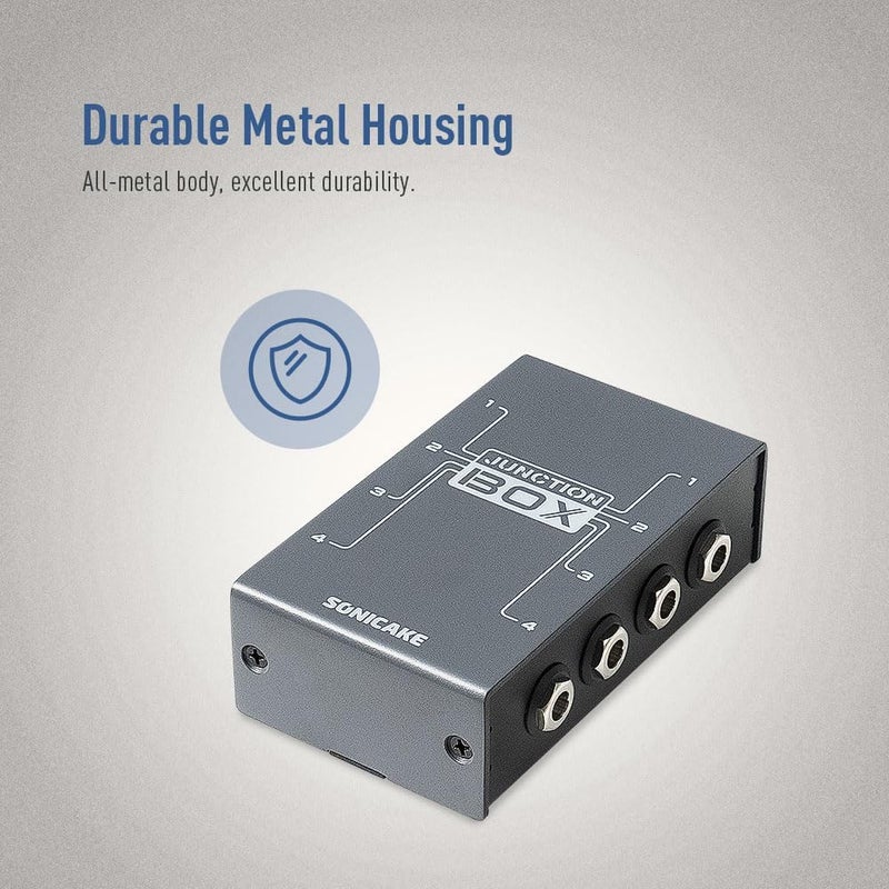 SONICAKE Junction Box - TRS Stereo 4 Channels Organization Line Guitar Bass Effects Pedal, True Bypass - Image 4